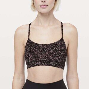 Lululemon Flow Y Bra *Nulu Lacescape Spanish Rose Black Pink Racerback Size 2